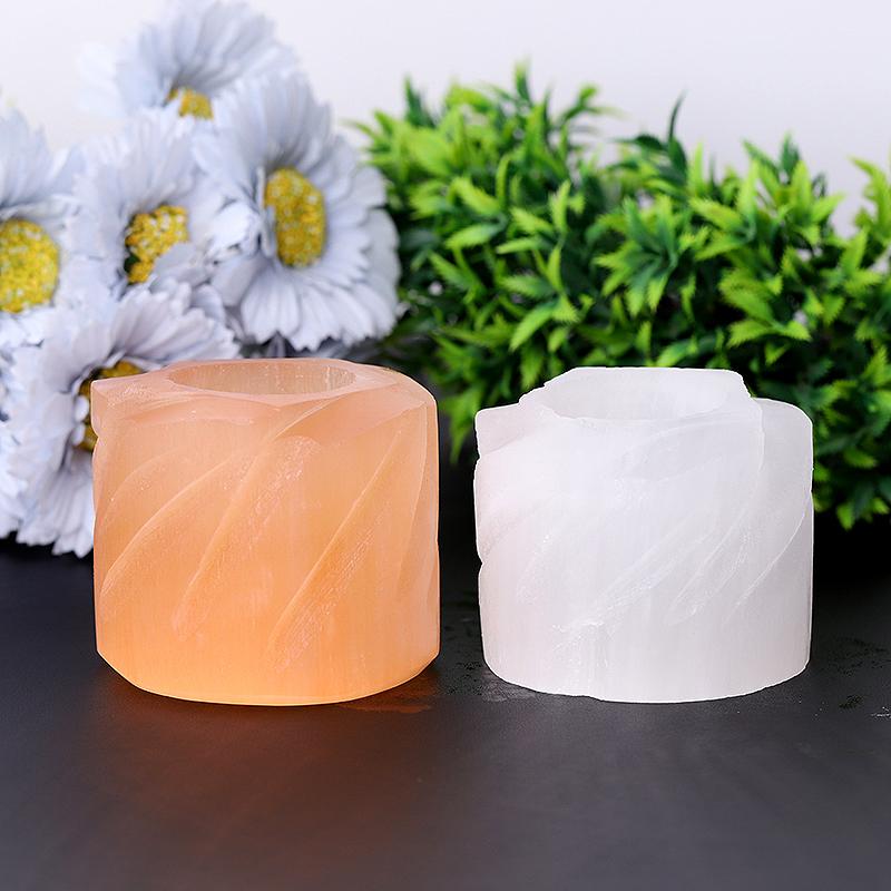 3" Selenite Candle Holder Bulk Best Crystal Wholesalers