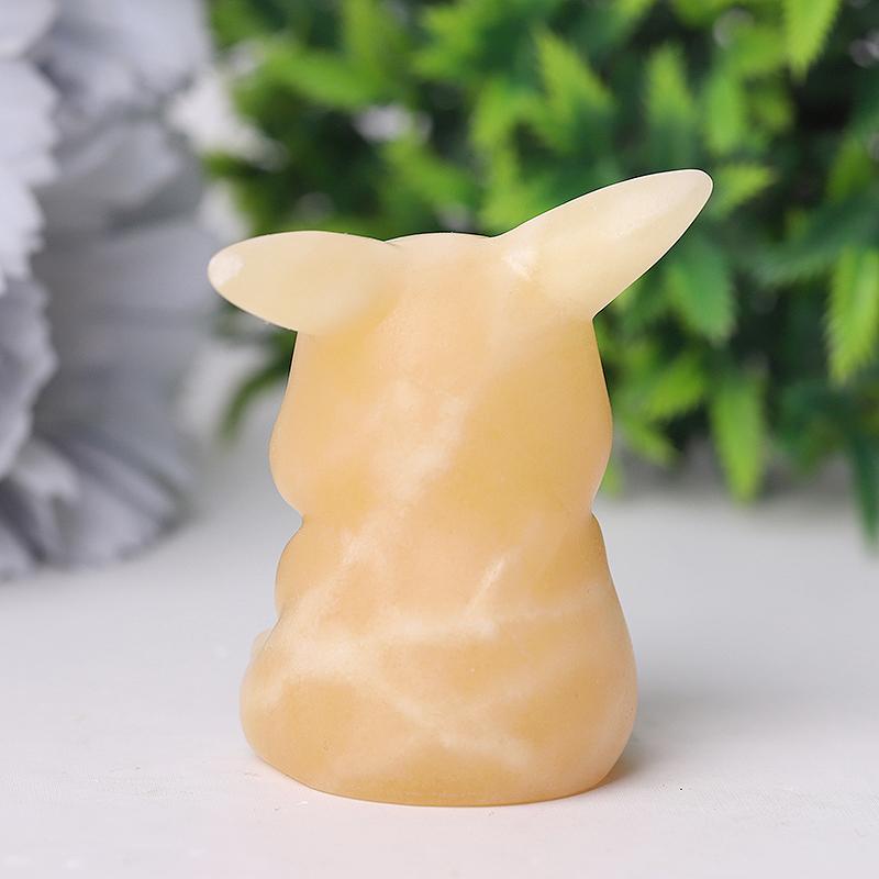 2" Orange Calcite Pikachu Crystal Carvings Best Crystal Wholesalers