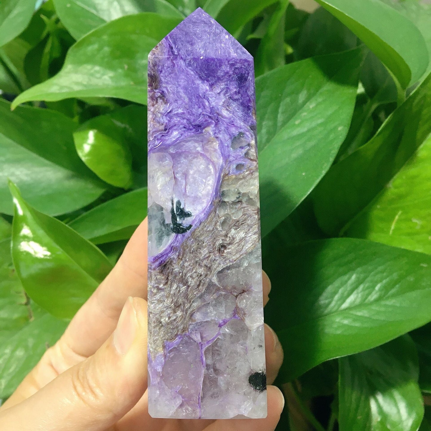 Natural Dark Puple Charoite Tower