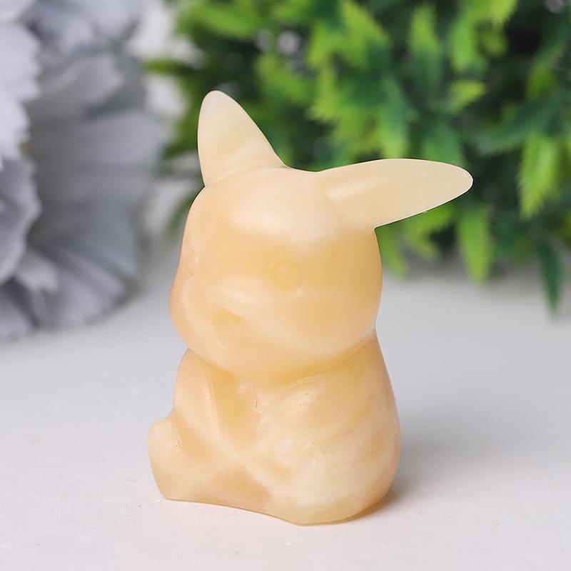 2" Orange Calcite Pikachu Crystal Carvings Best Crystal Wholesalers