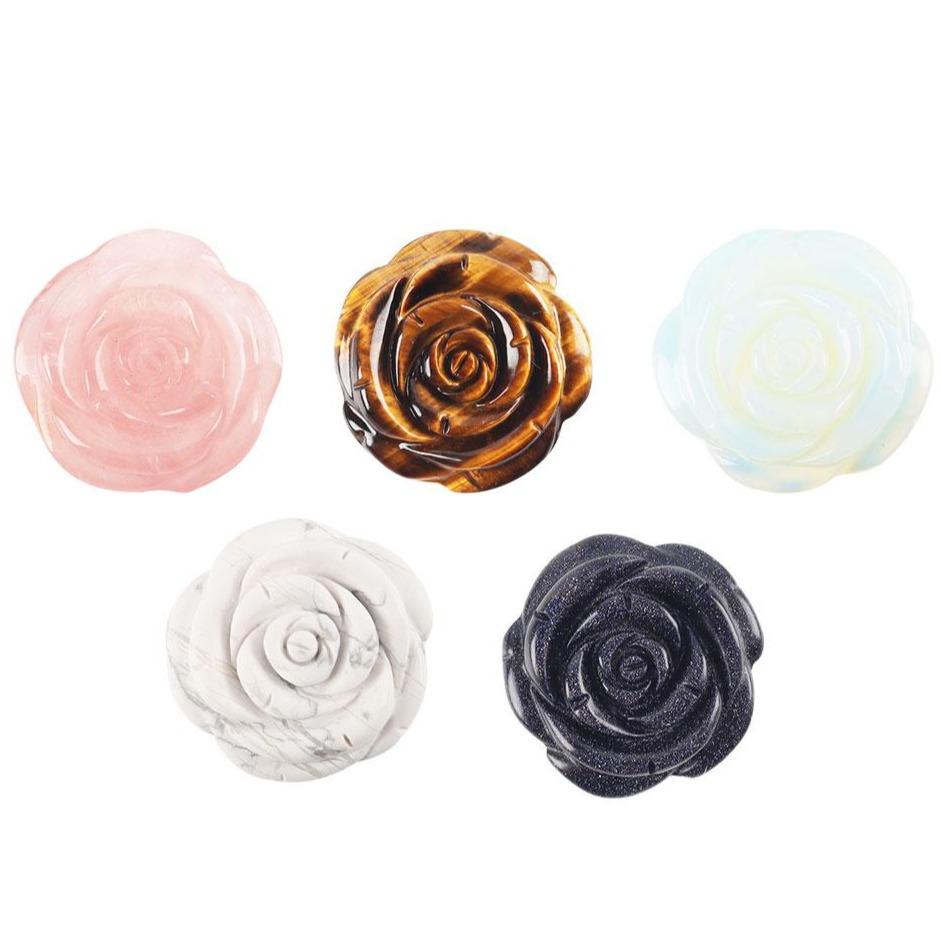 Crystal Flower Pocket Stone Hand Carved Gemstone Flower Healing Crystal Rose Flower For Sale Plants Bulk Best Crystal Wholesalers