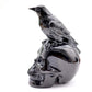 Black Obsidian Skull with Crow - Skull Carving, Obsidian Skull Best Crystal Wholesalers