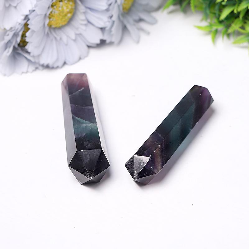 Natural Rainbow Fluorite Double Towers Points Bulk Crystal Double Towers For Decoration For Gift Best Crystal Wholesalers