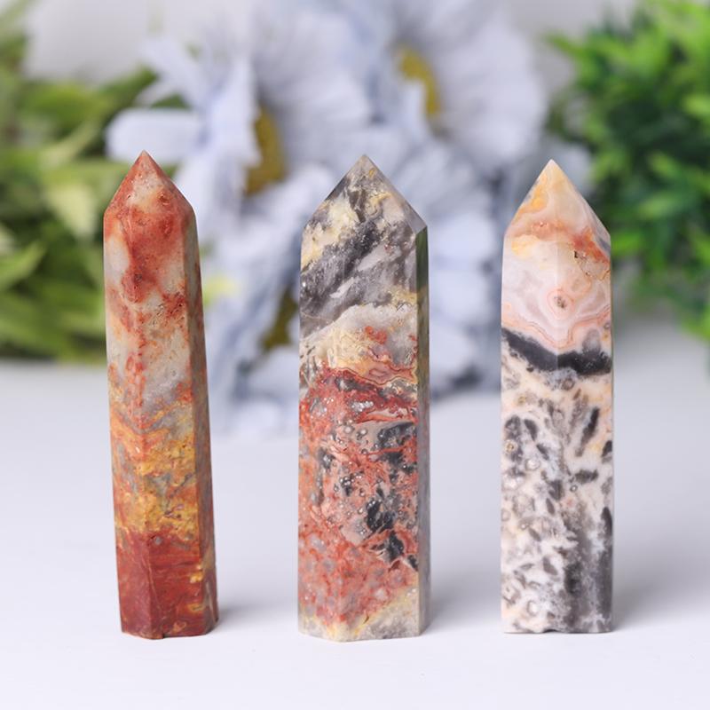 Natural Wand Gemstone Crazy Agate Towers Points Bulk Best Crystal Wholesalers