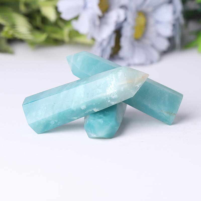 Natural High Quality Sky Blue Towers Points Bulk Caribbean Calcite Tower for Healing Best Crystal Wholesalers