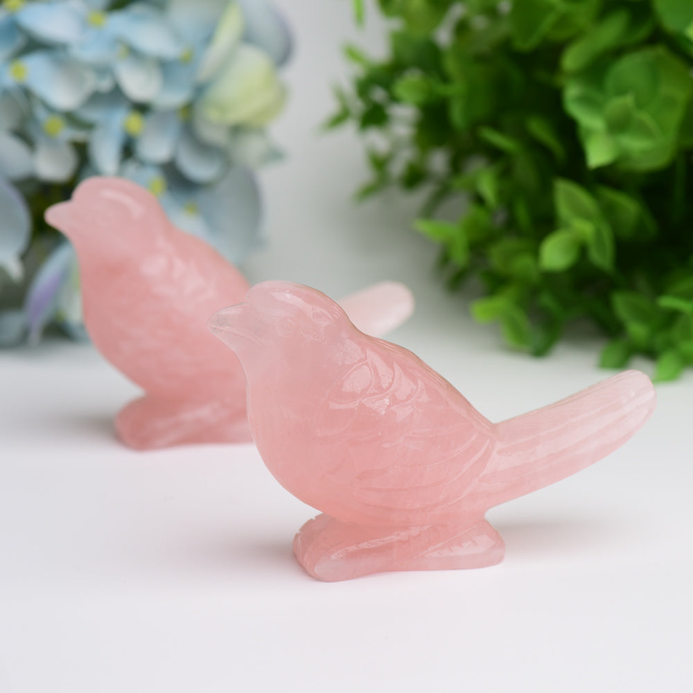 3.5" Rose Quartz Bird Crystal Carving Bulk WholesaleBest Crystal Wholesalers