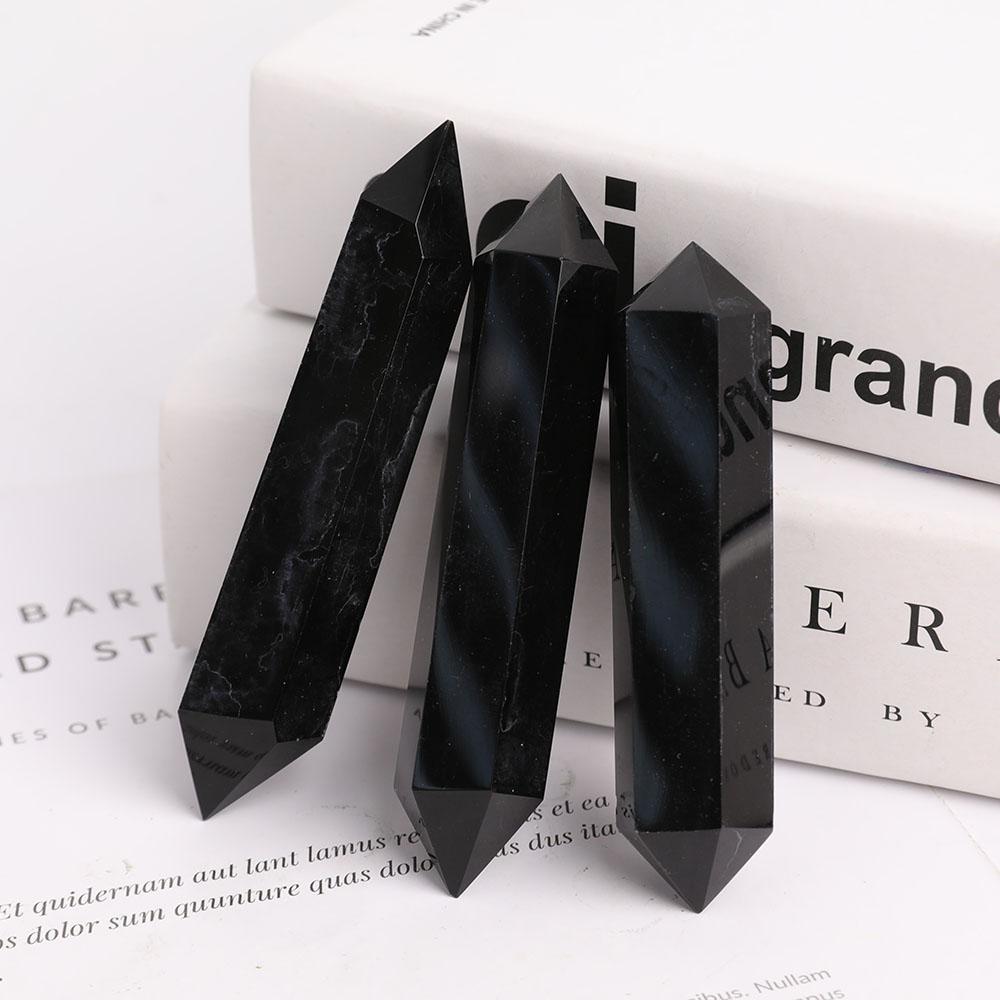 Black Obsidian Double Terminated Towers Points Bulk Best Crystal Wholesalers