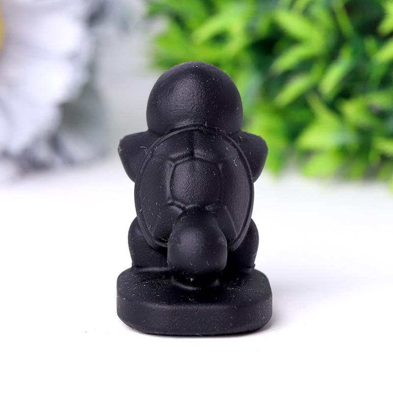 Black Obsidian Squirtle Crystal Carvings Cartoon Bulk Best Crystal Wholesalers