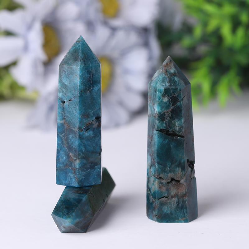 Natural Blue Apatite Point Healing Towers Points Bulk Best Crystal Wholesalers