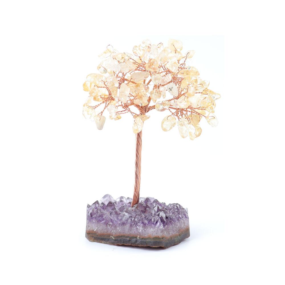 Crystal Chips Tree with Amethyst Cluster Base