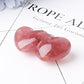 2.3" Strawberry Double Heart Crystal Carvings Best Crystal Wholesalers