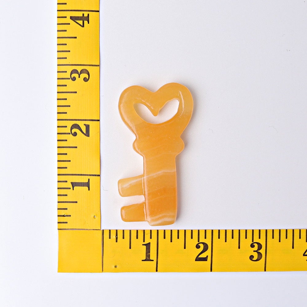 2.3" Orange Calcite Heart Key Crystal Carvings Model Bulk Best Crystal Wholesalers