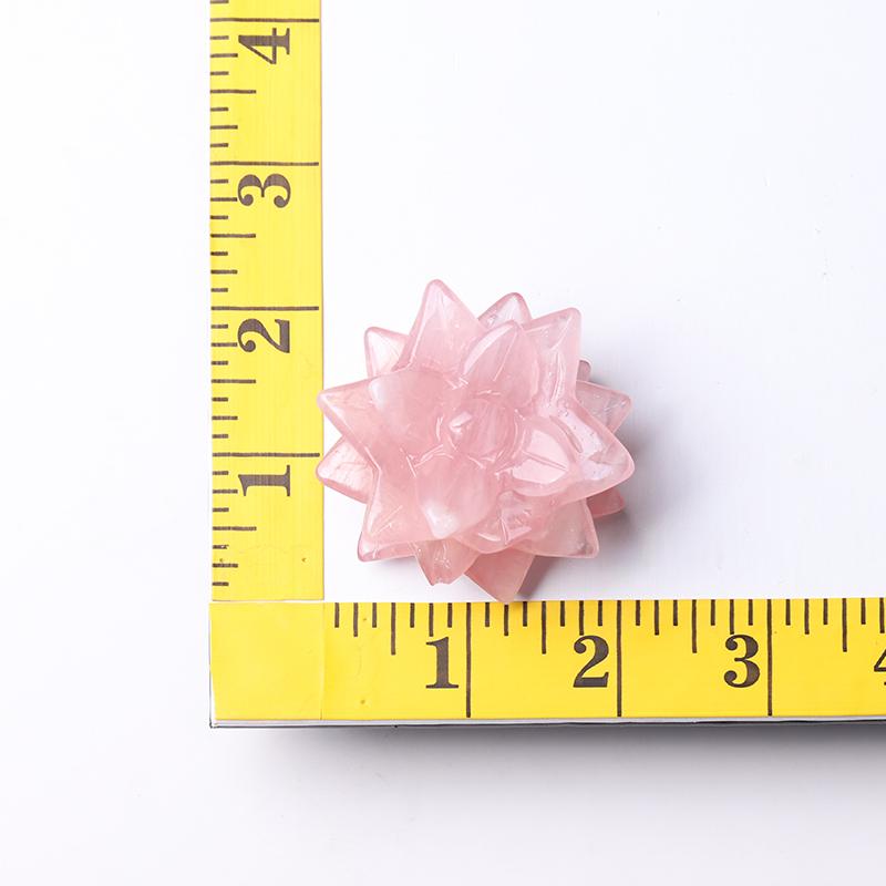 2" Rose Quartz Flower Crystal Carvings Plants Bulk Best Crystal Wholesalers