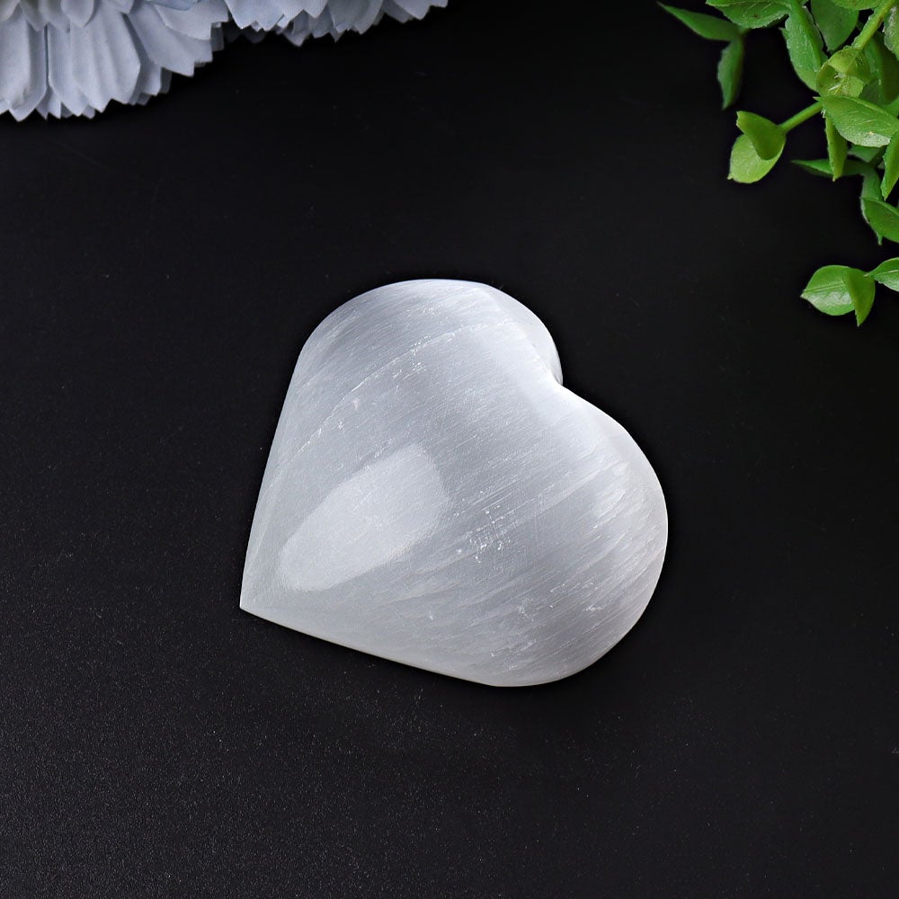 1.7"-2.8" Selenite Heart Crystal Carvings Best Crystal Wholesalers