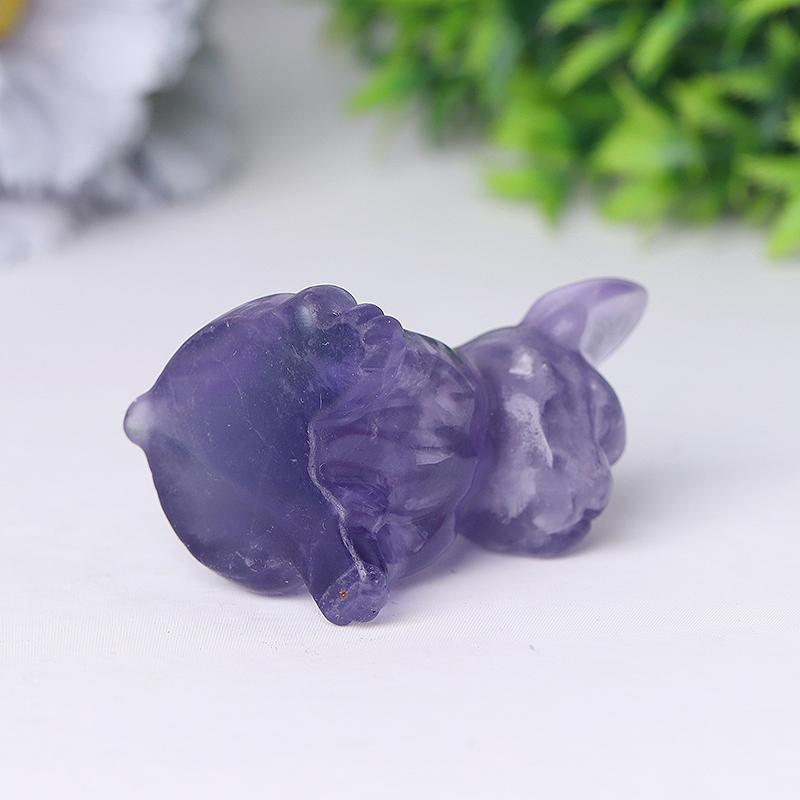 2.5" Wholesale High Quality Fluorite French Bulldog Carving Crystal Dog For Home Decor Animal Bulk Best Crystal Wholesalers