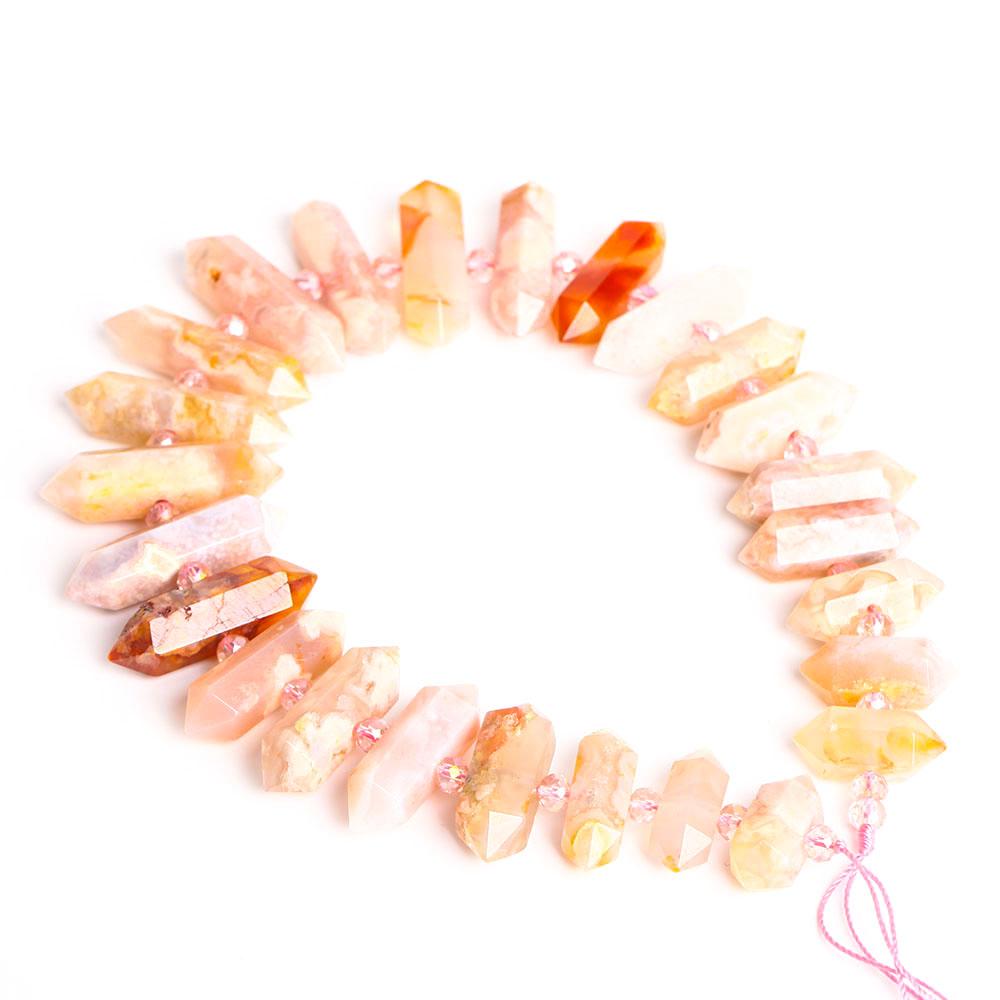 Flower Agate Crystal Point Chain String for DIY Best Crystal Wholesalers