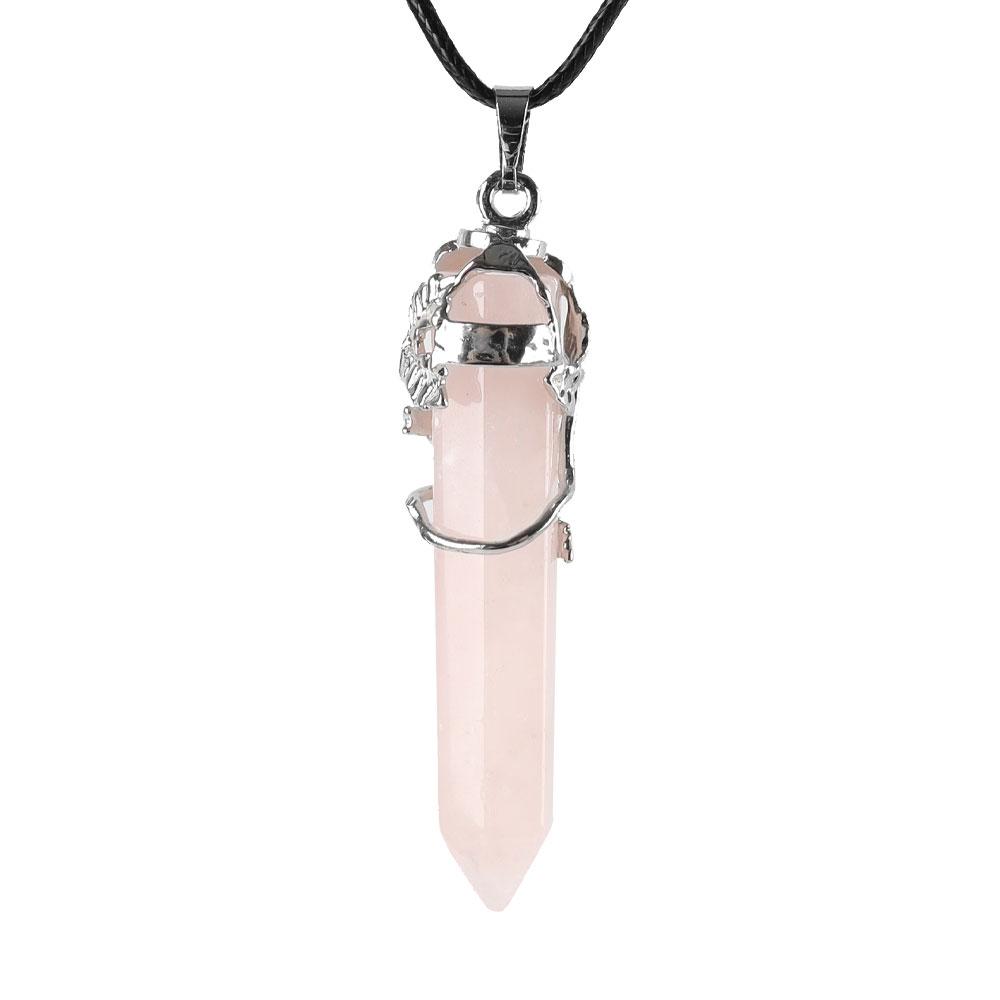 Natural Healing Flower Wrapped Crystal Point Pendant Best Crystal Wholesalers