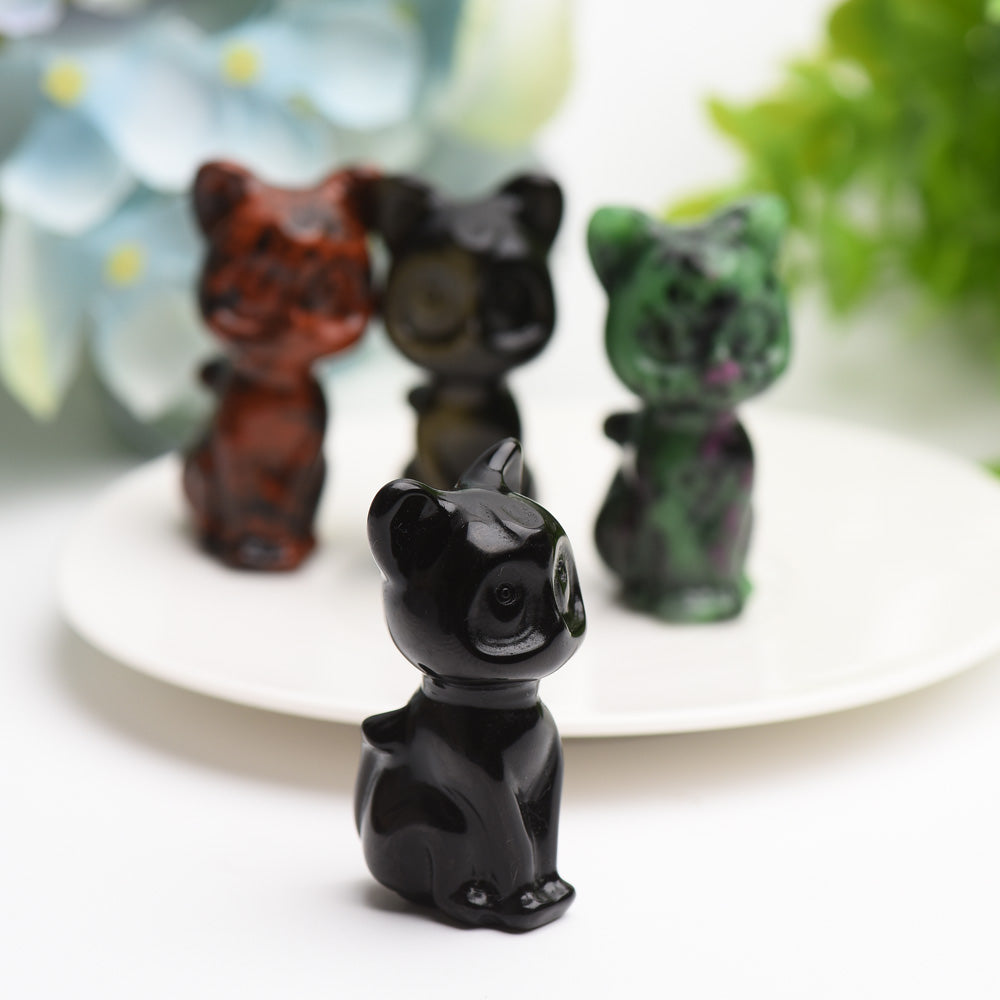 2.0" Mixed Crystal Cat Carving Bulk WholesaleBest Crystal Wholesalers