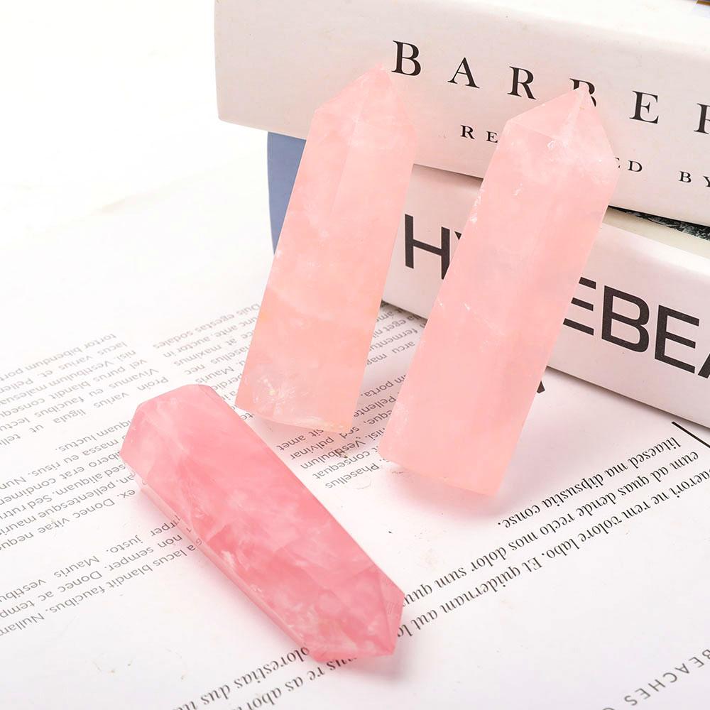 Set of 3 Rose Quartz Towers Points Bulk Best Crystal Wholesalers