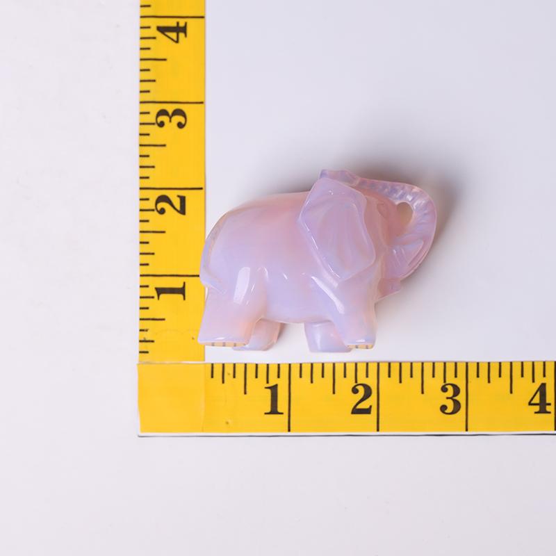 3" Pink Opalite Elephant Crystal Carvings Animal Bulk Best Crystal Wholesalers