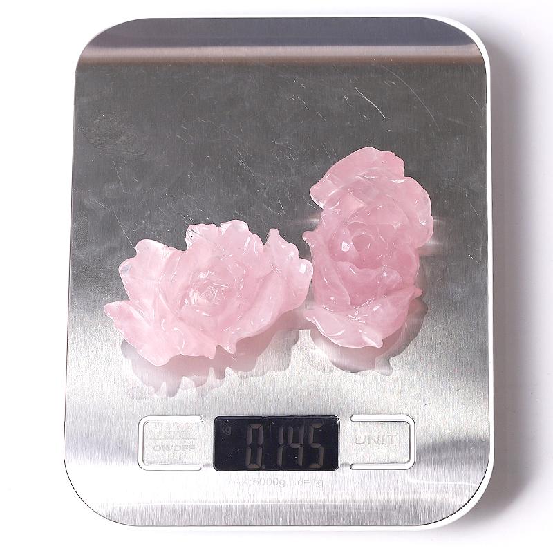 3" Rose Quartz Peony Crystal Carvings Best Crystal Wholesalers