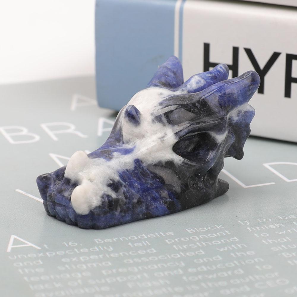 2.5" Sodalite Dragon Head Carvings