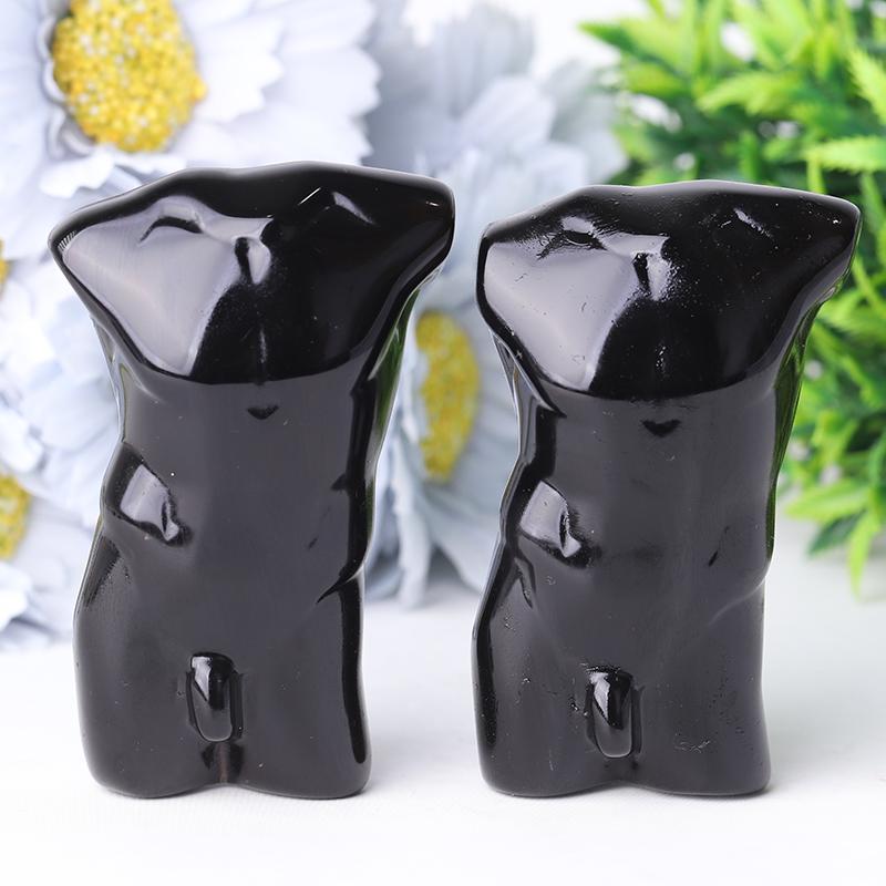 2.0-3.0" Black Obsidian Man Body Crystal Carvings Best Crystal Wholesalers