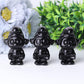 2.5" Black Obsidian Smurfs Crystal Carvings Cartoon Bulk Best Crystal Wholesalers