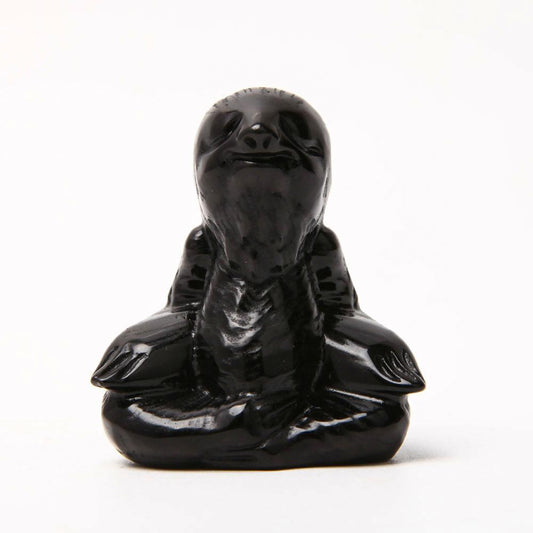 Black Obsidian Hand Carved Sloth Animal Bulk Best Crystal Wholesalers