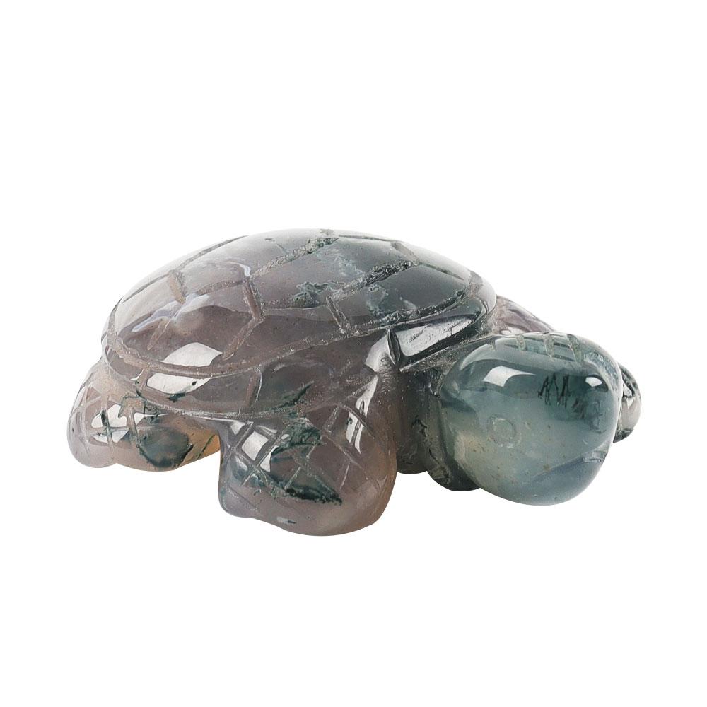 Crystal Carving Moss Agate Turtle Figurine Animal Bulk Best Crystal Wholesalers