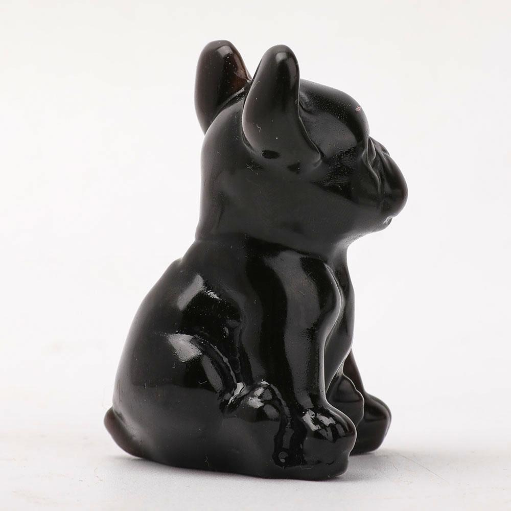 Silver Obsidian Dog Carving Animal Bulk Best Crystal Wholesalers