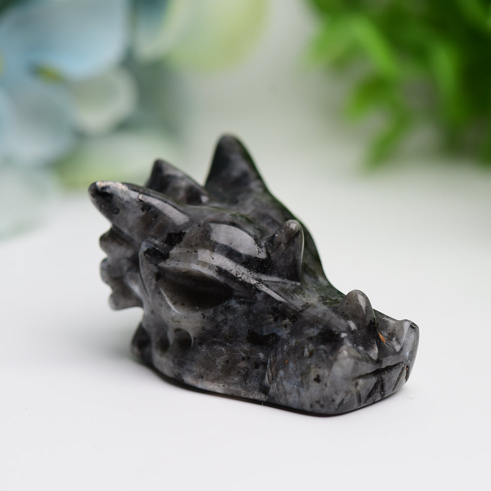 1.8" Mixed Crystal Dragon Head Animal Crystal Carving Bulk Best Crystal Wholesalers