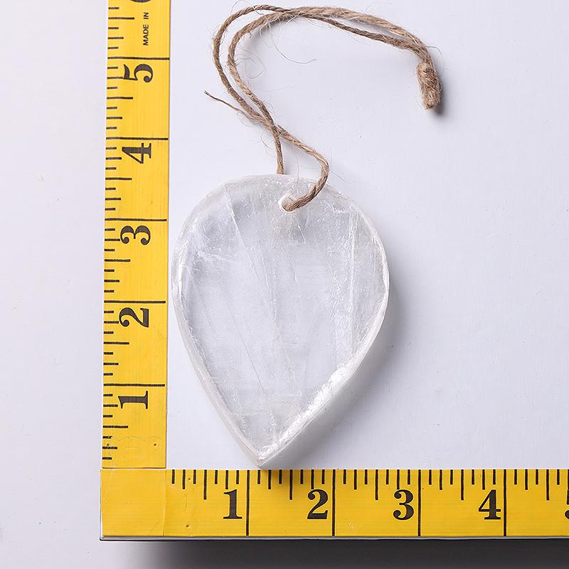 3.3" Clear Selenite Drop Shape with Hanging Rope Bulk Best Crystal Wholesalers