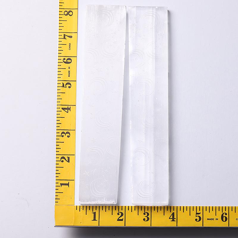 8" Selenite Wand with Laser Engraved Moon Pattern  Bulk Best Crystal Wholesalers