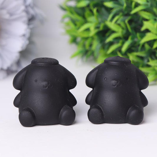 Black Obsidian Pompom Purin Crystal Carvings Cartoon Bulk Best Crystal Wholesalers