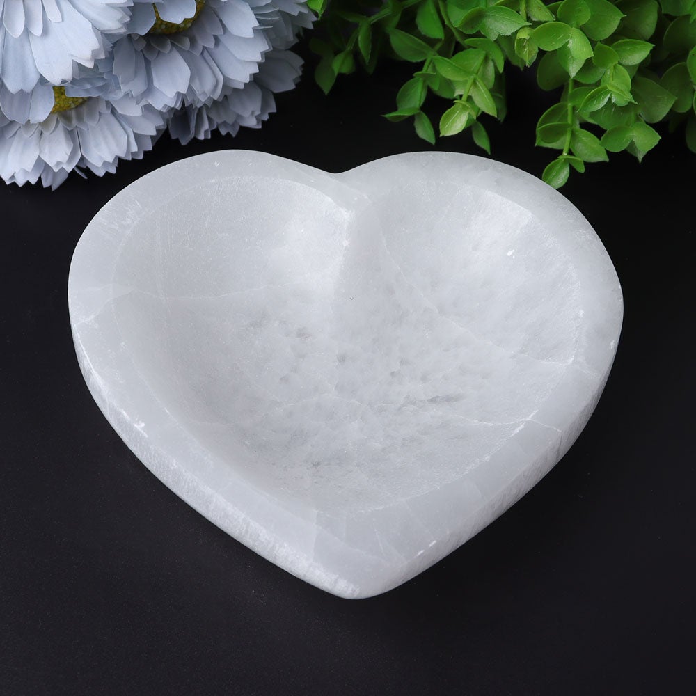 4.5" Selenite Heart Shape Bowl Best Crystal Wholesalers