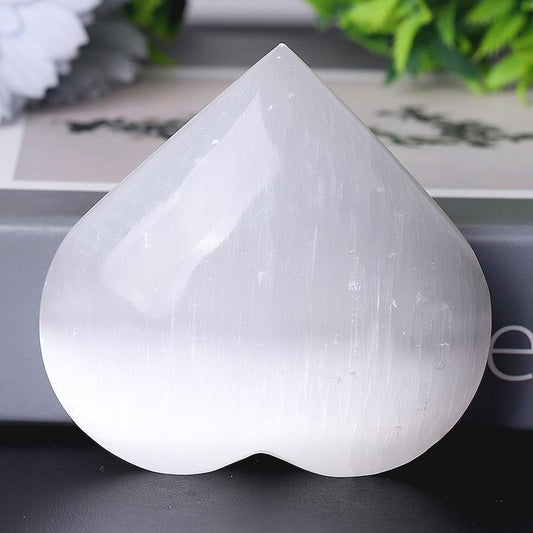 3" Selenite Heart Shape Carving Bulk Best Crystal Wholesalers