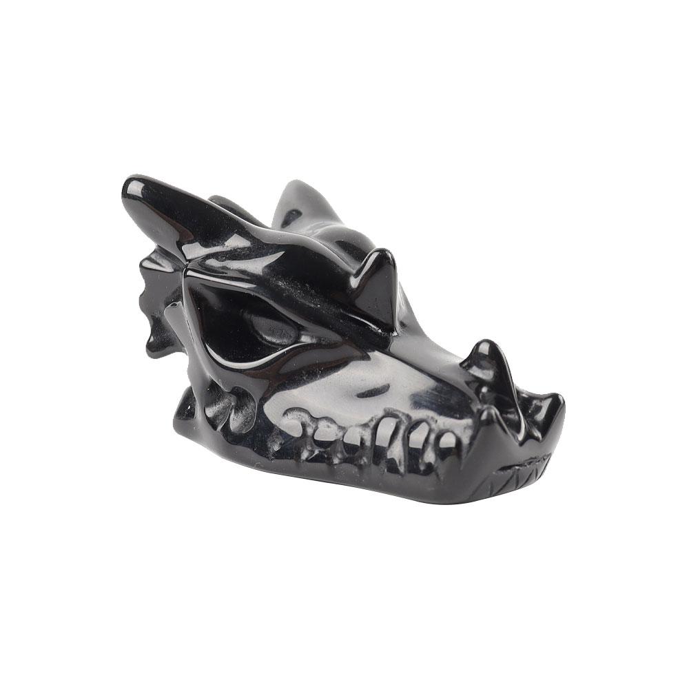 Black Obsidian Dragon Head Carvings