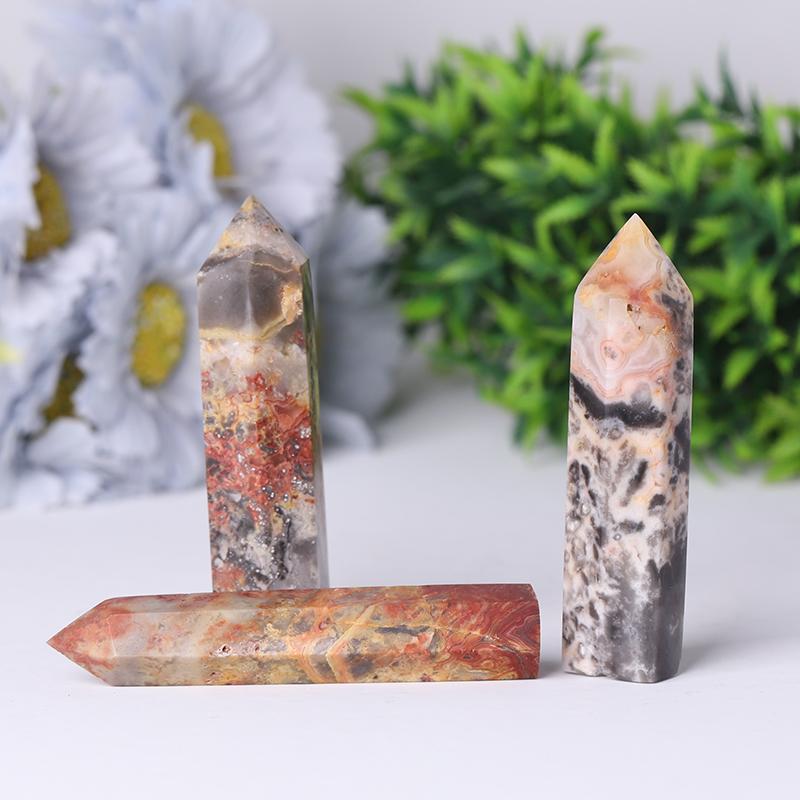 Natural Wand Gemstone Crazy Agate Towers Points Bulk Best Crystal Wholesalers