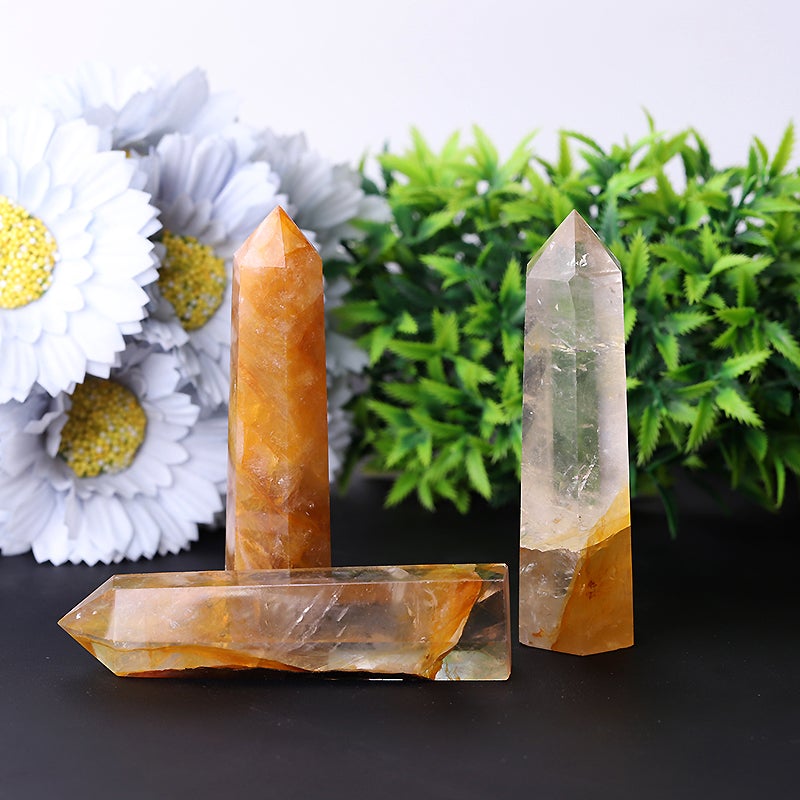 3.5" Set of 3 Golden Healer Towers Points Bulk  Best Crystal Wholesalers