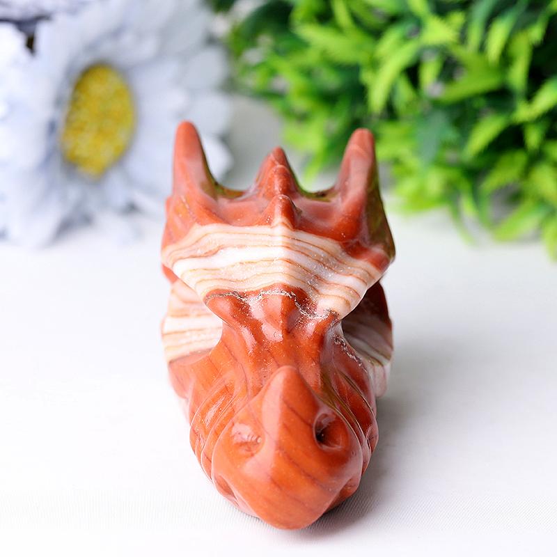 3" Red Jasper Dragon Head Crystal Carvings Best Crystal Wholesalers