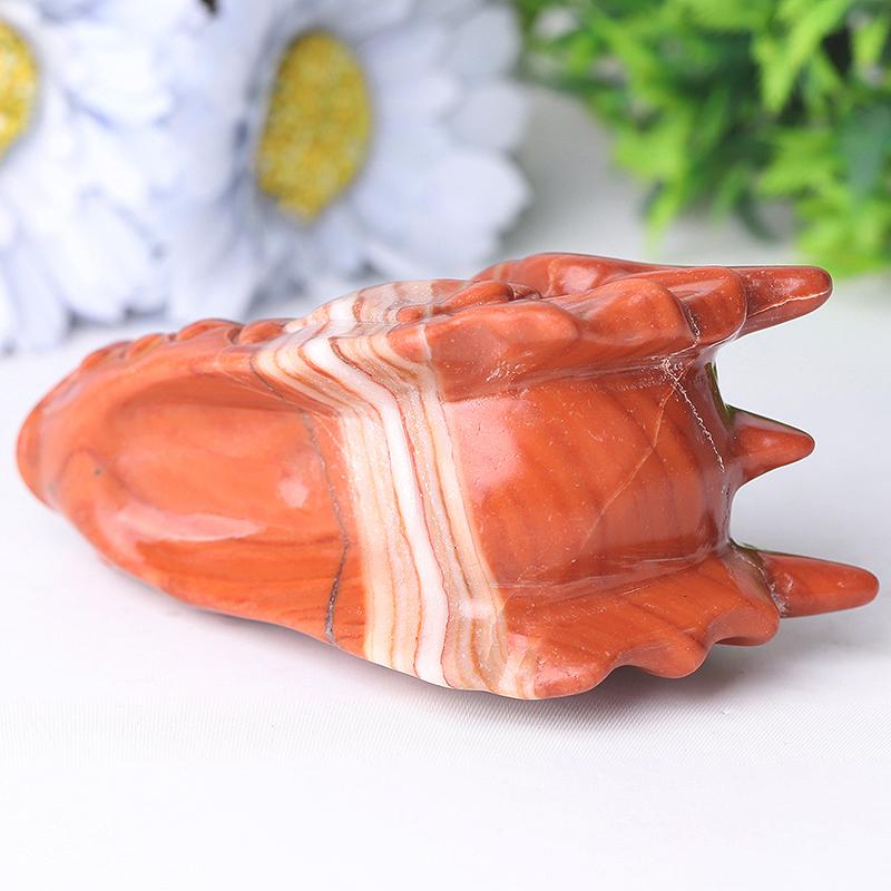 3" Red Jasper Dragon Head Crystal Carvings Best Crystal Wholesalers