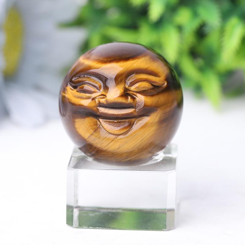 1.35" Smile Face Crystal Carvings Best Crystal Wholesalers