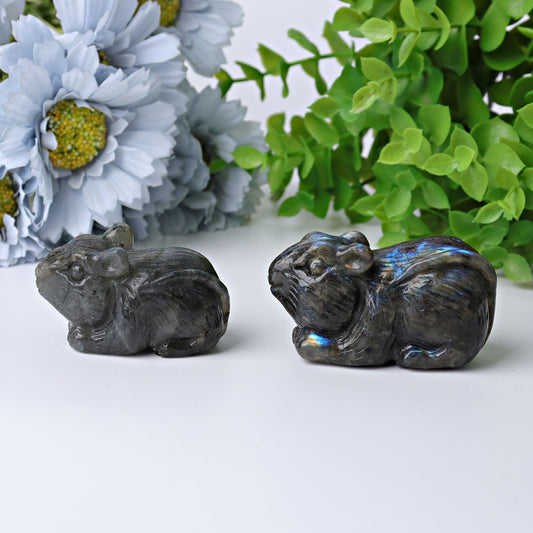 2.3" Labradorite Mouse Crystal Carvings Best Crystal Wholesalers