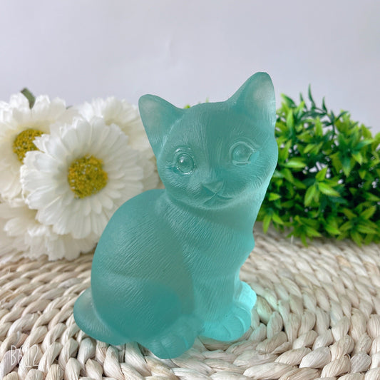 4.7" Glass Cat Crystal Carvings Animal  Best Crystal Wholesalers