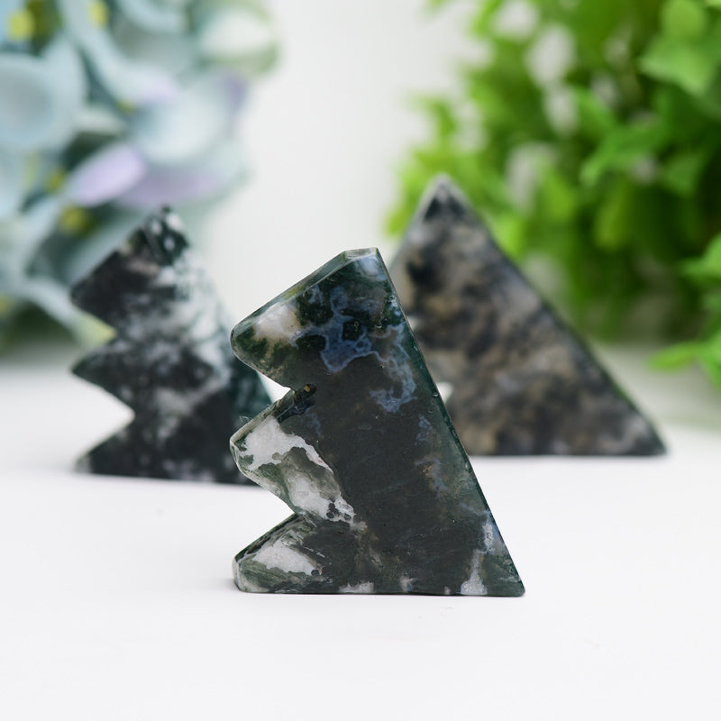 2.0"-2.5" Moss Agate Mountain Shape Crystal Carvings Model Slab Bulk Crystal wholesale suppliers