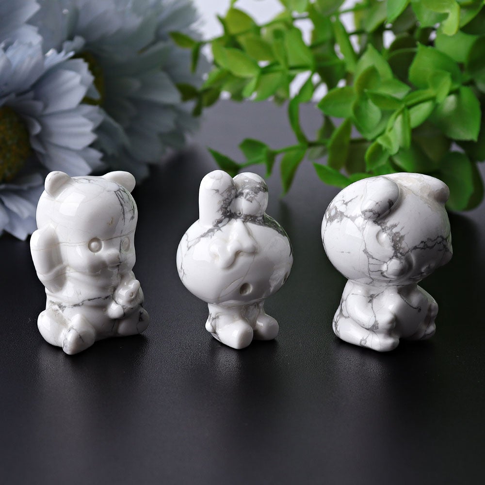 1.5" Howlite Animal Mini Crystal Carvings Best Crystal Wholesalers