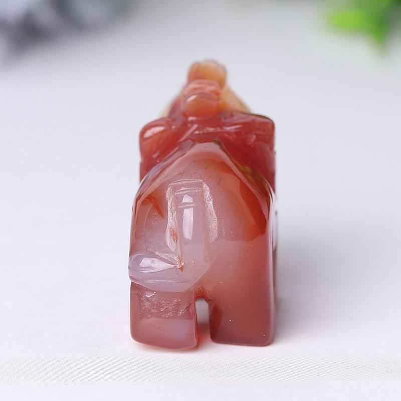 2" Wholesale Natural High Quality Beautiful Hand Carved Carnelian Elephant Crystal Figurine For Decoration Animal Bulk