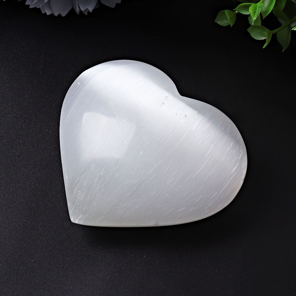 1.7"-2.8" Selenite Heart Crystal Carvings Best Crystal Wholesalers