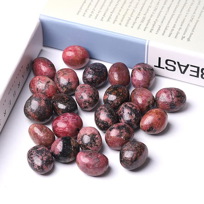 0.1kg 25mm-35mm Rhodonite bulk tumbled stone Best Crystal Wholesalers